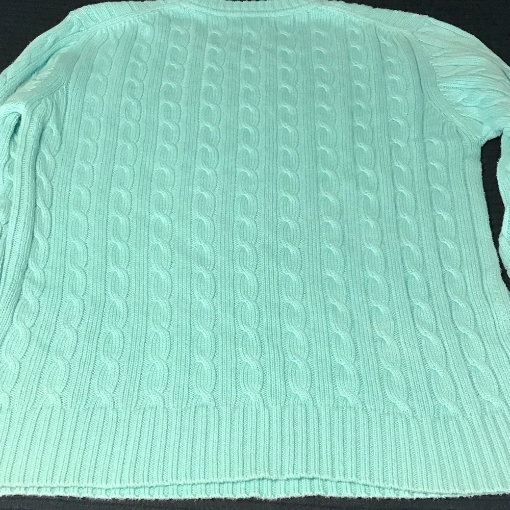 Lilly Pulitzer Cable Knit Crewneck Sweater in Aqua - Picture 6 of 9